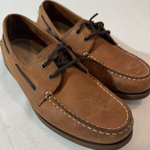 G.H. Bass & Co. Tan Leather Lacing slip on shoes~ Hampton Core2 10M slip on